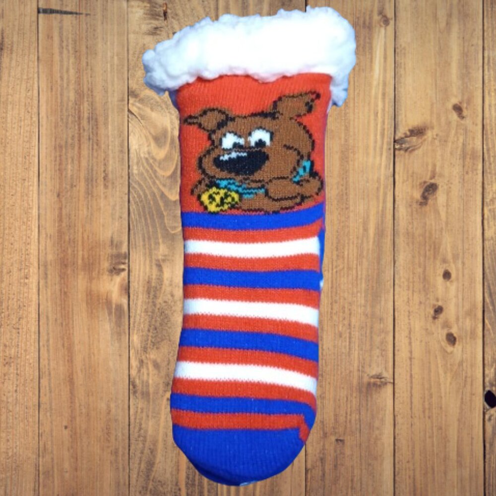 NWT Scooby-Doo! Kids Sherpa Lined Cushioned, Non-Slip Socks One-Size Fits Most